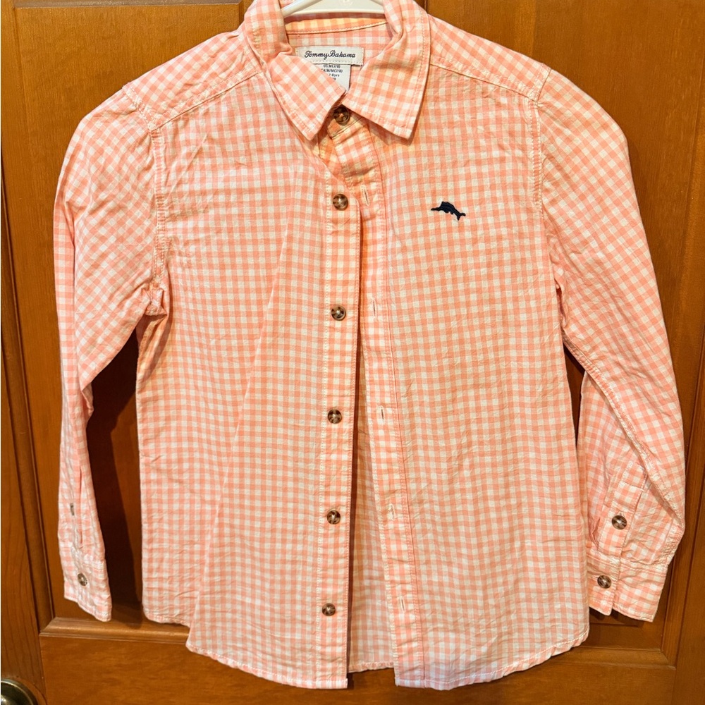 Tommy Bahama Kids Pink Checkered Button-Down Shirt